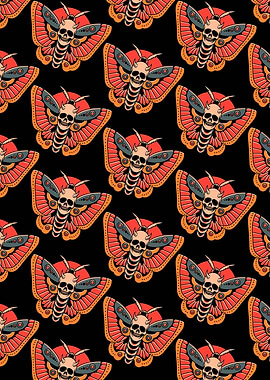 skull butterfly tattoo