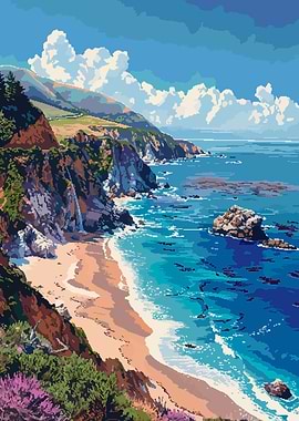California Coast Pixel Art