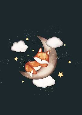 Fox Sleeping on the Moon