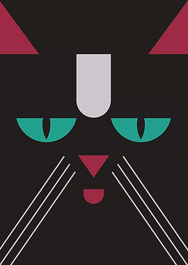 Geometric portrait of cat