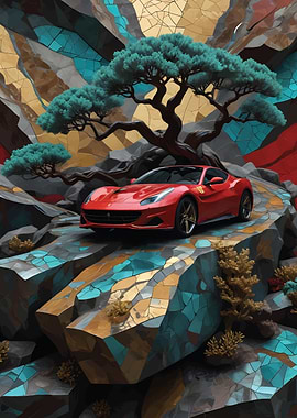 Red Ferrari Nature