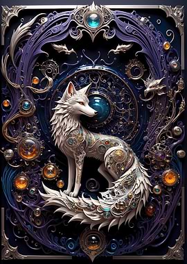 Steampunk Fox Art Deco