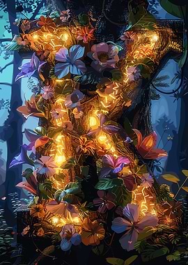 Flower Alphabet Letter K