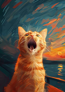Funny cat scream style