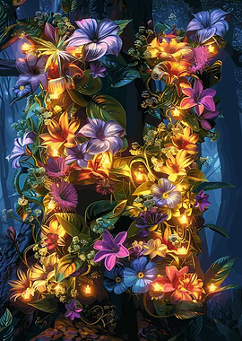 Flower Alphabet Letter H