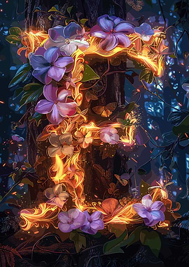 Flower Alphabet Letter E