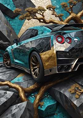 Abstract Nissan GTR
