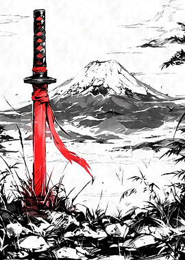 Katana Samurai Sword Ink