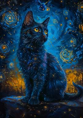 starry night cat
