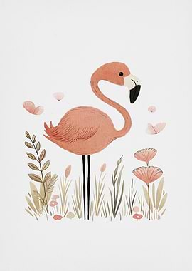 flamigo pink watercolor