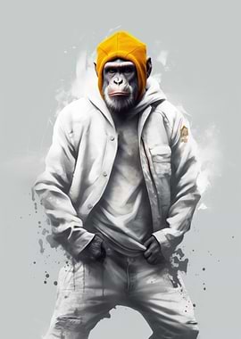 Fashion shoot of gorilla