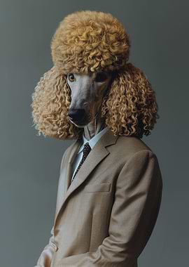 Poodle in a Stylish Suit