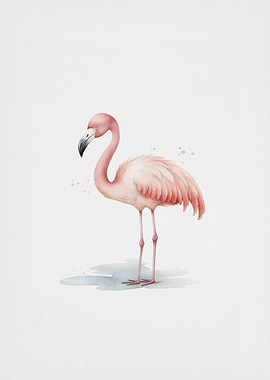 flamigo pink watercolor