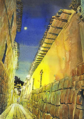 Cusco Peru alleyway art