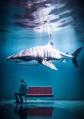 Scared aquarium shark
