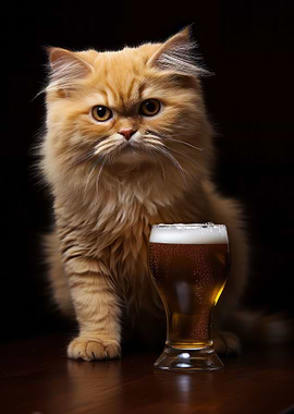 Cat With Beer