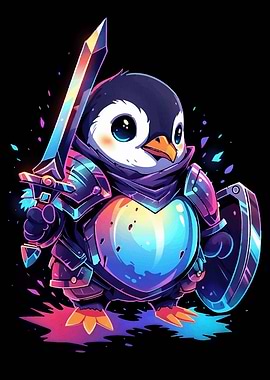 Penguin Colorful Neon