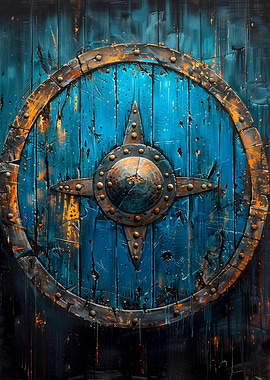 Blue Viking Shield