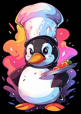 cute watercolour penguin