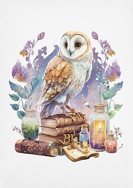 owl and book