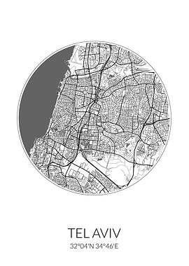 Tel Aviv Circle City Map