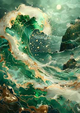 Abstract kintsugi art