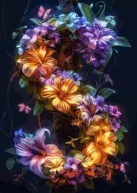 Flower Alphabet Letter S