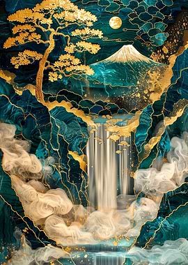 Abstract Fuji mount art