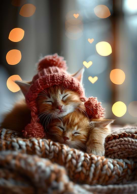 Cute Kitten in Winter Art