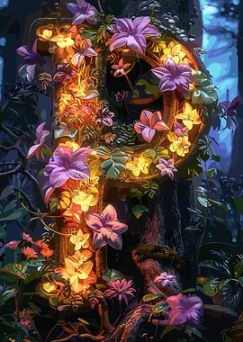 Flower Alphabet Letter P