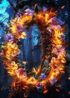 Flower Alphabet Letter O