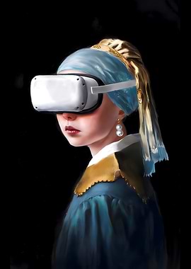 Girl in vr glasses