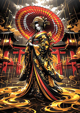 Golden Japanese Geisha