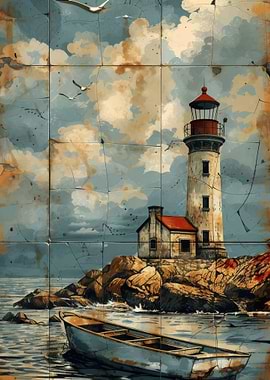 A weathered lighthouse