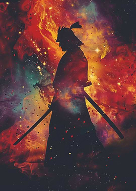 Samurai Galaxy Silhouette