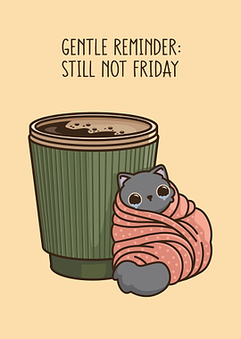 Funny cat with coffee