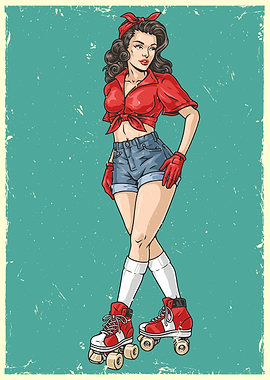 Pin Up Roller Girl