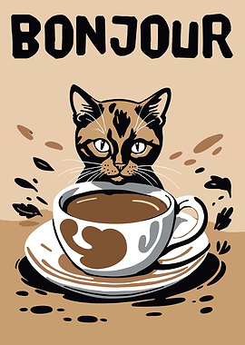 Bonjour Coffee Poster