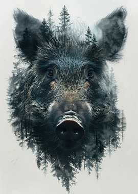Wild boar portrait