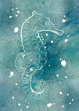 Cyan Seahorse