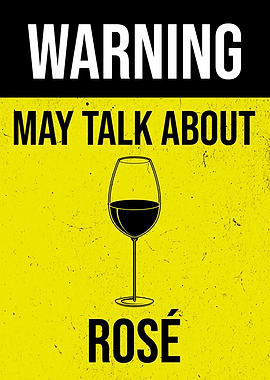 WARNING ROSE WINE GLASS