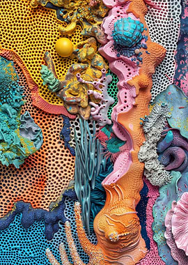 Colorful 3D Coral Fantasy