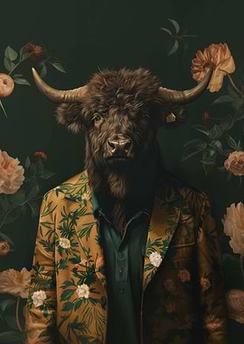Botanical Bull with jacket