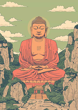 Buddha Between Mountains