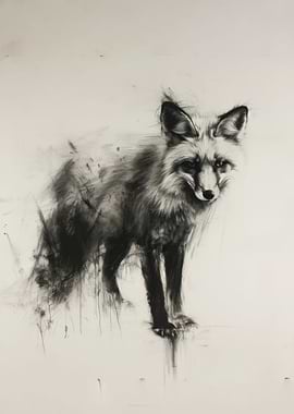 Fox In Charcoal