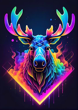 Moose Neon Colorful