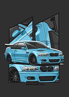 BMW E46 M3 cyan