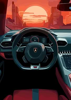 Sport Car Sunset