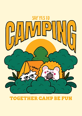Hedgehog and Cat Camping