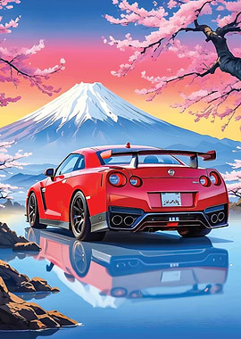 Cherry Blossom Nissan GTR